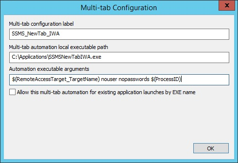 Multi-tab Configuration