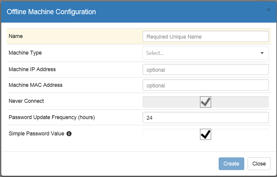 Offline Machine Configuration
