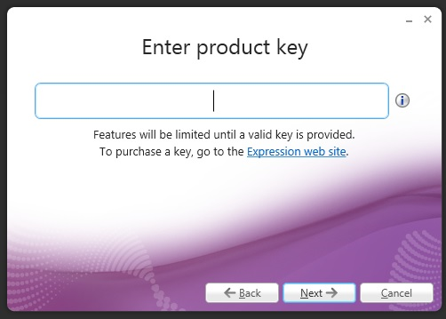 Enter product key
