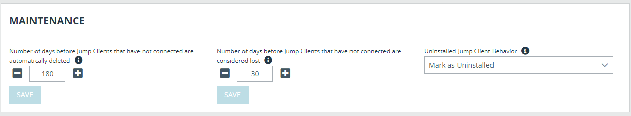 Jump Client Maintenance settings