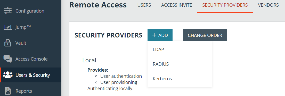 Security Providers Add