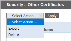 Security :: Other Certificates