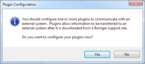 BeyondTrust Integration Client Plug-in Configuration Prompt