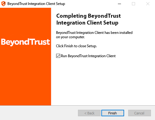 BeyondTrust Integration Client Setup Completion