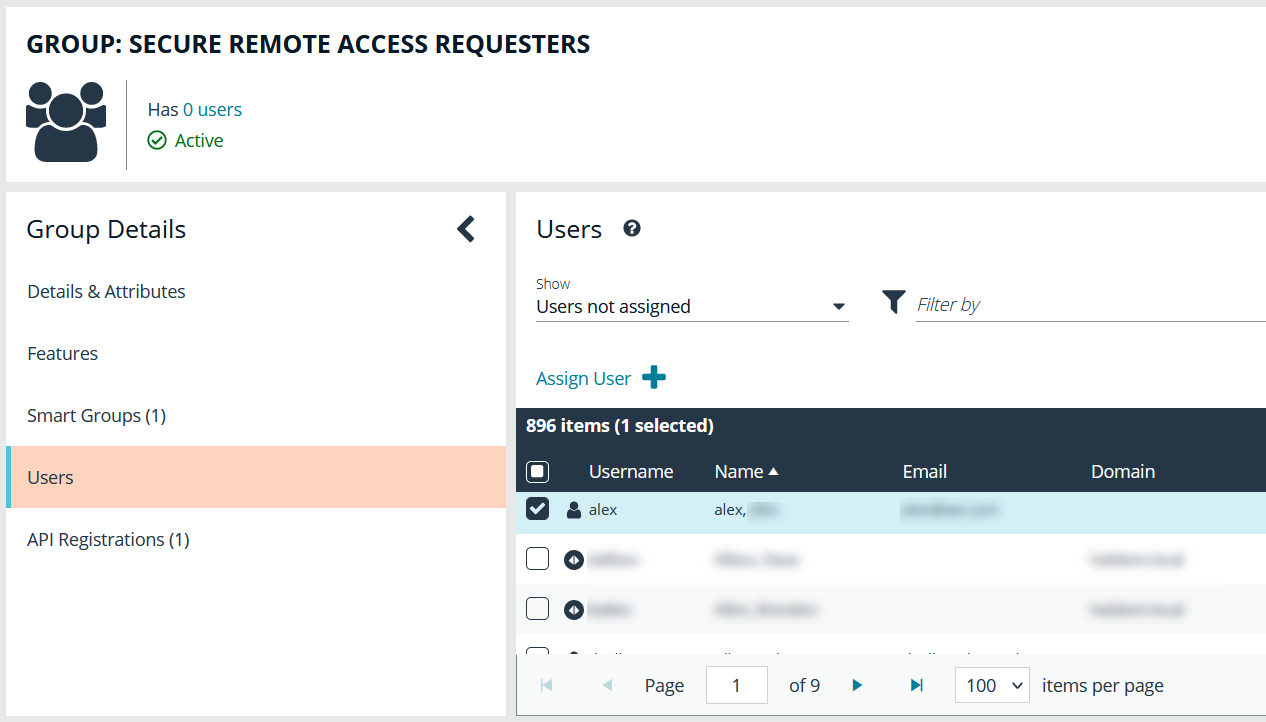 Screenshot of adding a user to the Secure Remote Access Requesters group in BeyondInsight