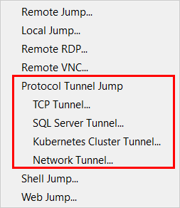 Protocol Tunnel Jump Options