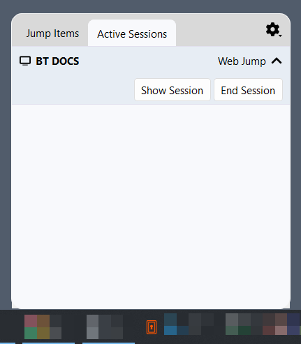 IAC widget active sessions list. 