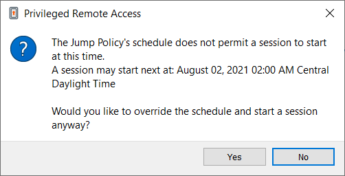 Jump Policy Schedule Message