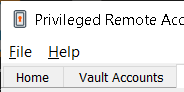 Access Console Vault Accounts Tab