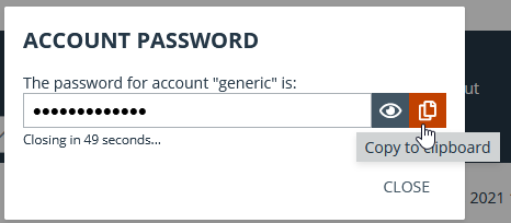 The Account Password dialog