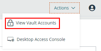 Vault Menu Item in the Web Access Console