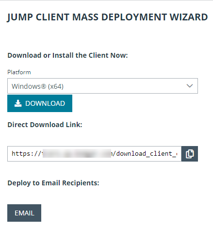 Jump Client Mass Deployment Wizard - Download Client