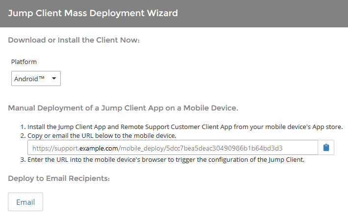 Jump Client Mass Deploy for Android
