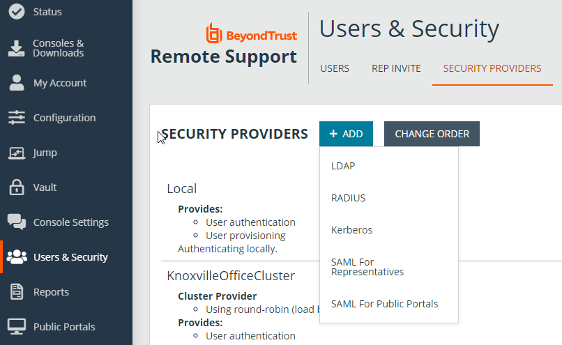 Add Security Provider
