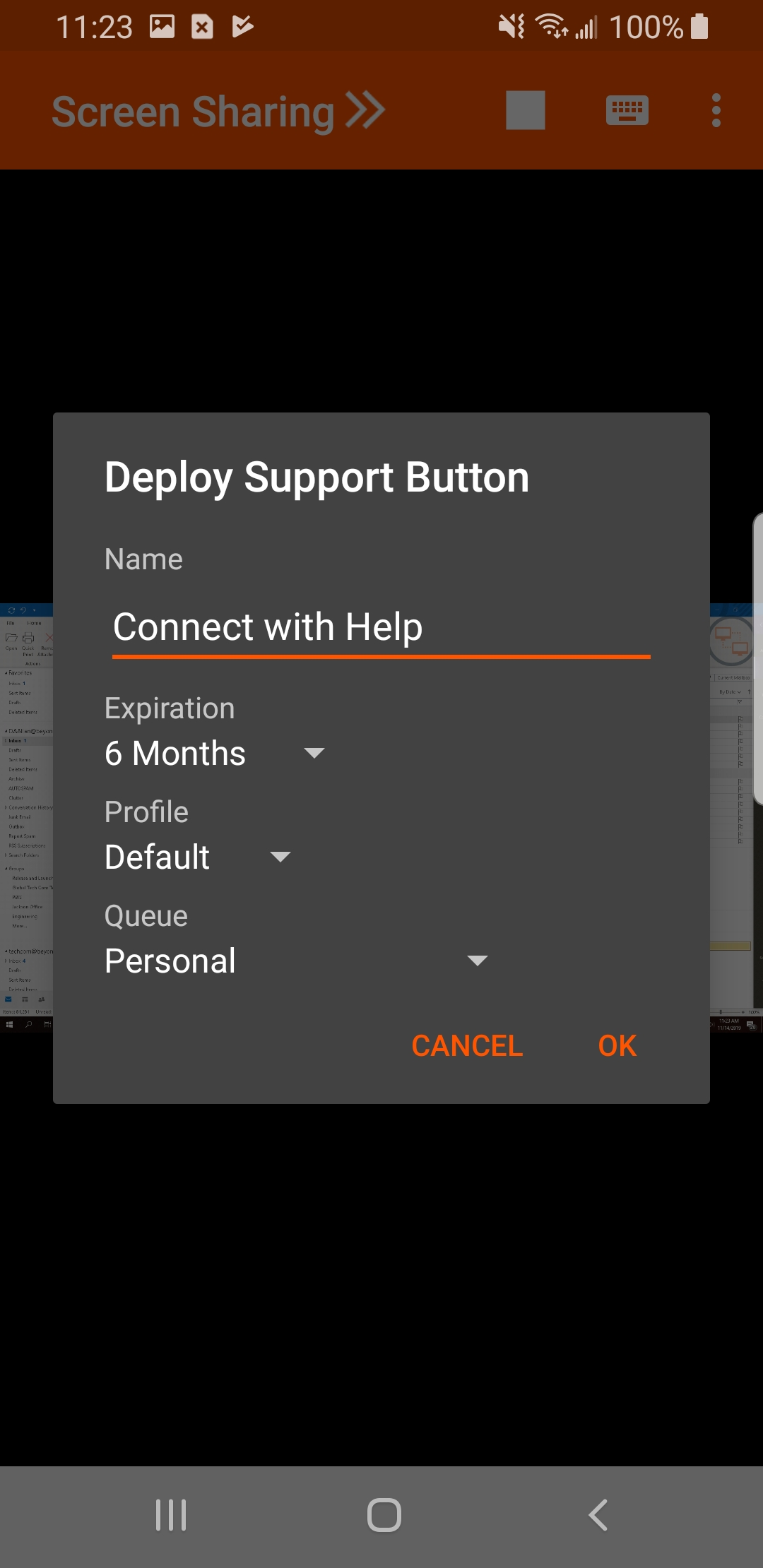 Deploy Support Button