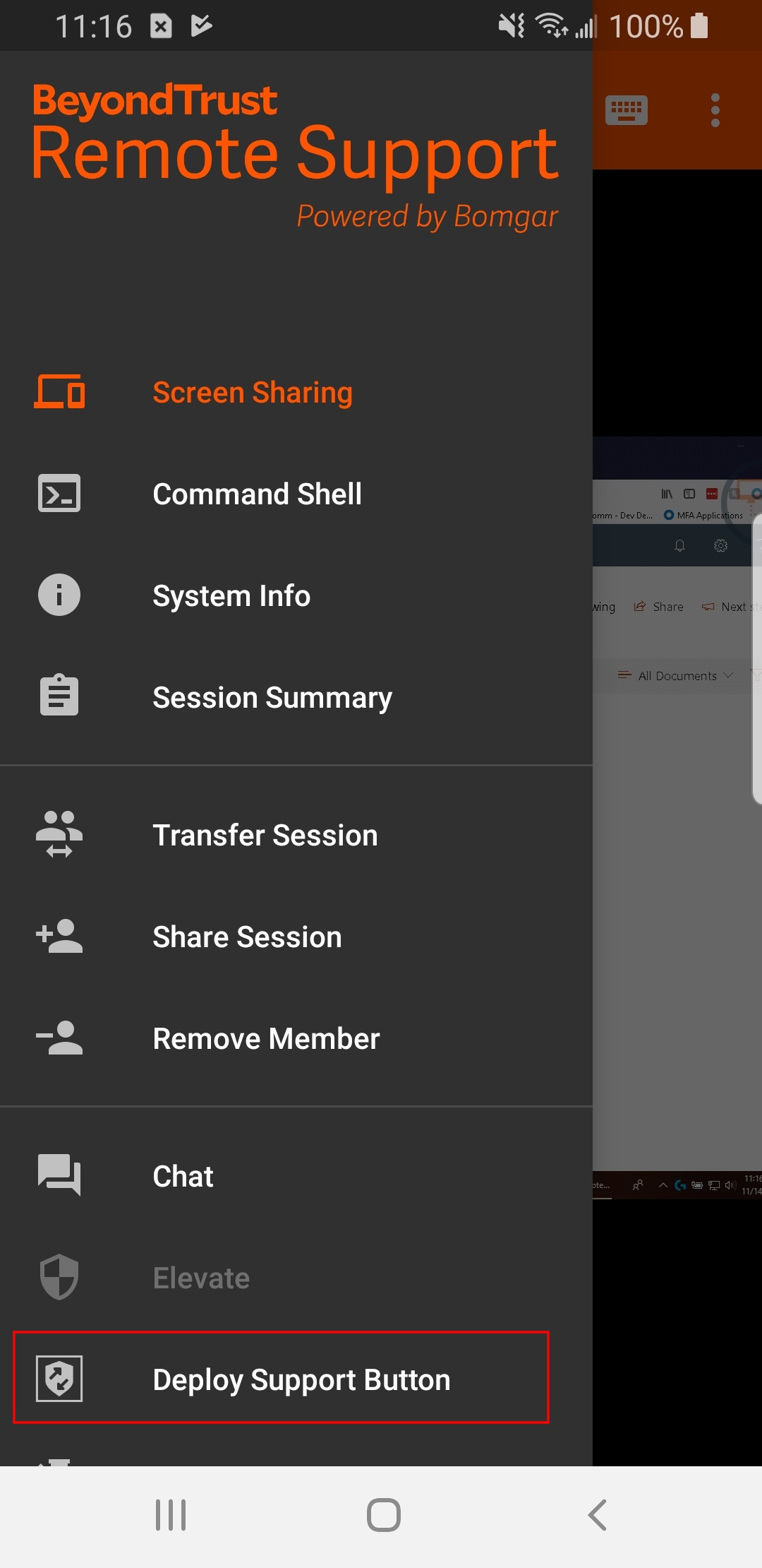 Android Action Menu