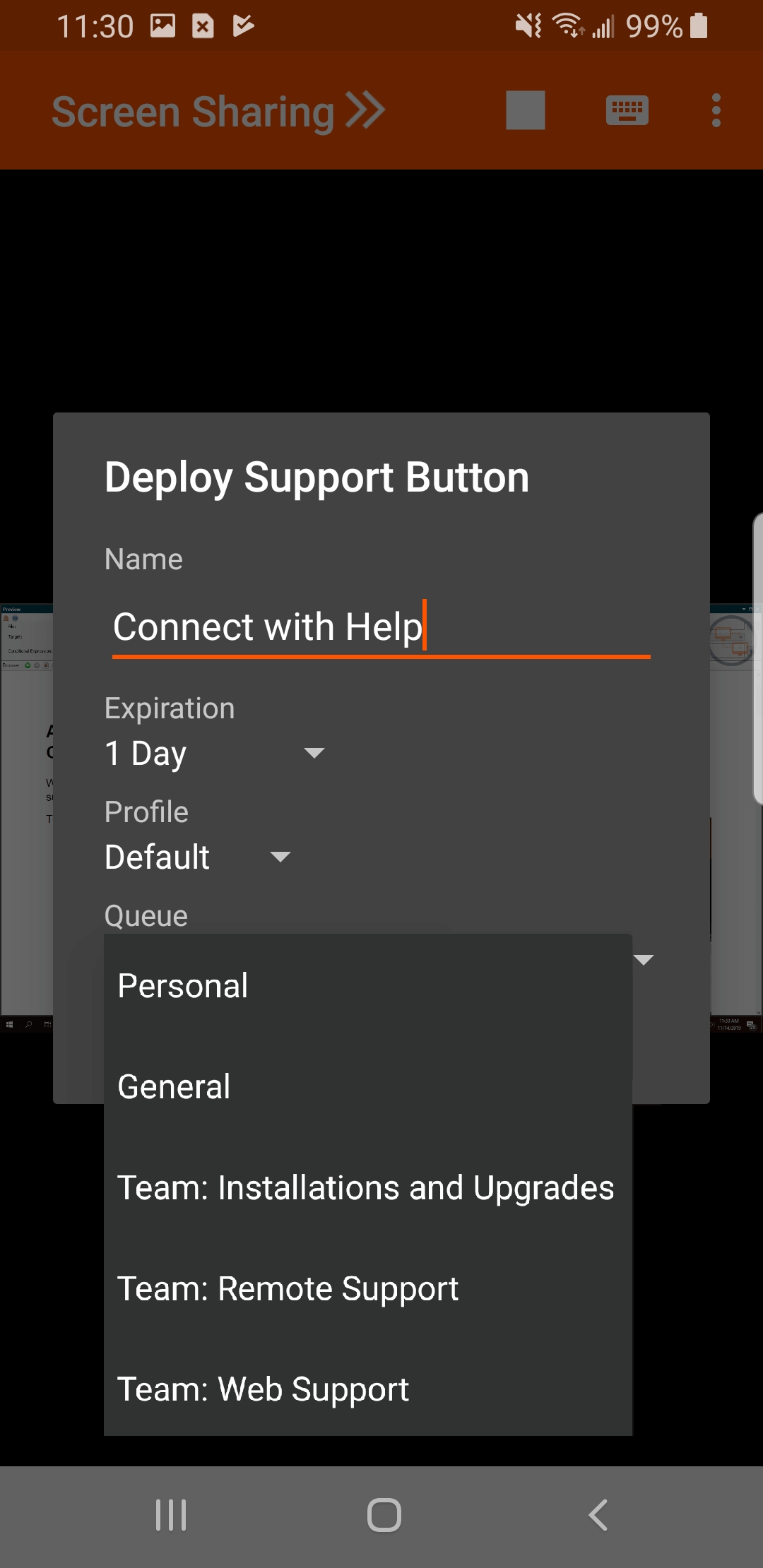 Support Button Queue
