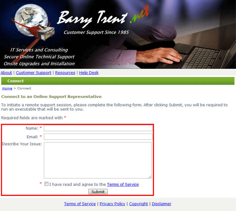 Example Support Portal