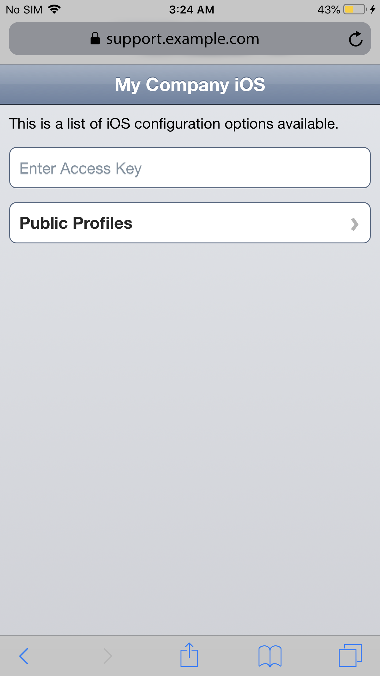iOS Configuration Profiles Page