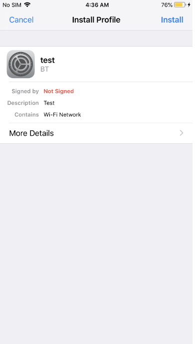 Install iOS Configuration Profile