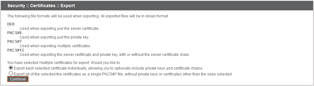 Security :: Certificates :: Export