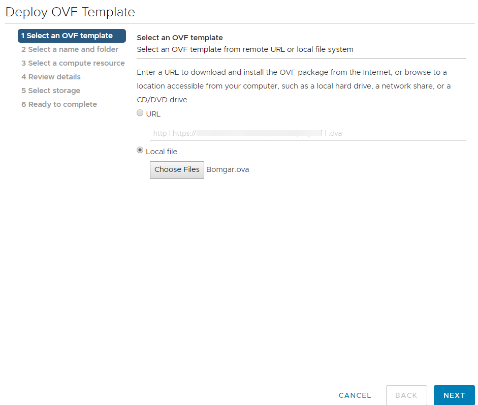 Deploy OVF Template