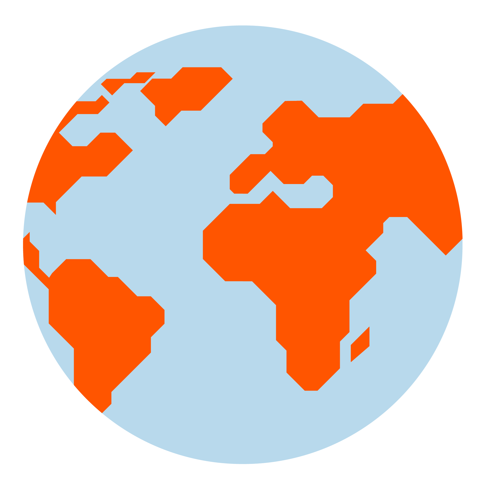 A graphic displaying a globe.
