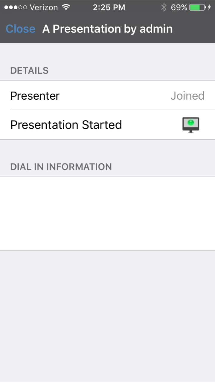 iOS Presentation Dial-In