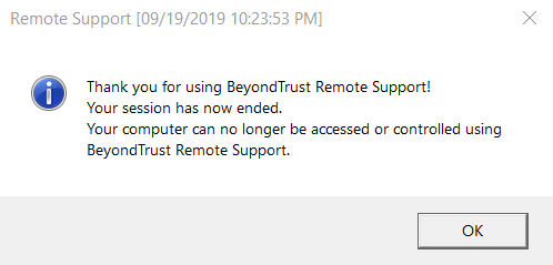 BeyondTrust Session End - Uninstall