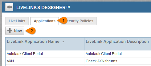 LiveLinks Designer: New Application