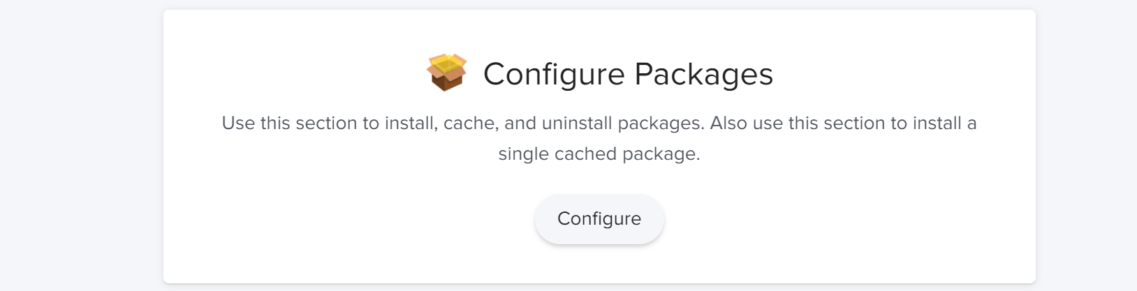 Conifgure the install package.