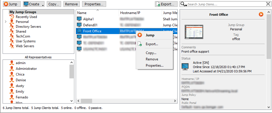Jump Interface in Rep Console