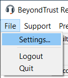 BeyondTrust Rep Console Settings