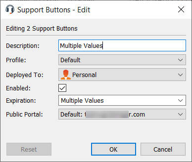 Edit multiple Support Buttons