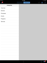 Categorieën systeeminformatie op iPad